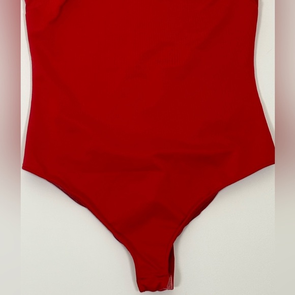 NWOT FREE PEOPLE Sexy Red One Shoulder Bodysuit- S - Picture 2 of 6